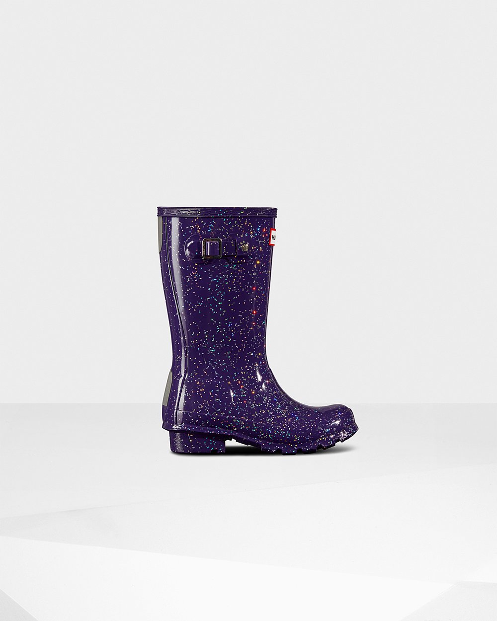 Regenlaarzen Kinderen - Hunter Original Big Giant Glitter - Blauw Paars - 86URVJGFW